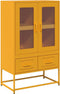 vidaXL - Hoge - kast - 68x39x111,5 - cm - staal - mosterdgeel