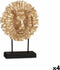 Decoratieve figuren Leeuw Zwart Gouden 28 x 38,5 x 11,5 cm (4 Stuks)