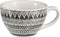 J-Line koffietas + schoteltje Monochroom Boho - keramiek - zwart/wit - 4 stuks