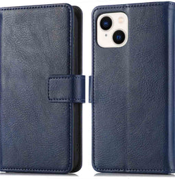 iMoshion Hoesje Geschikt voor iPhone 14 Plus Hoesje Met Pasjeshouder - iMoshion Luxe Bookcase - Donkerblauw