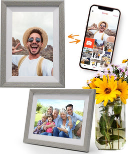 Pora&Co - Digitale fotolijst - WiFi met Frameo App - 10.1 inch HD IPS Display - Zilver/Wit