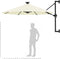 vidaXL - Wandparasol - met - LED's - 300 - cm - antracietkleurig