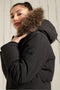 Superdry Everest - Dames Jas - Regular fit met afneembare capuchon - Zwart