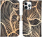 iMoshion Hoesje Geschikt voor iPhone 12 Pro / 12 Hoesje Met Pasjeshouder - iMoshion Design Softcase Bookcase - Goud / Zwart / Golden Leaves