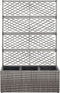 vidaXL - Latwerkplantenbak - verhoogd - met - potten - 83x30x130 - cm - rattan - bruin
