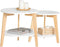 SoBuy FBT75-W - Set van 2 Salontafels - Ronde MDF & Rubberhout - Wit (2 stuks)