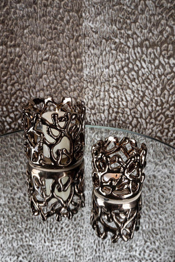 PTMD Evelyne Bronze keramiek open windlicht rond