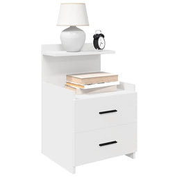 Nachtkastjes 2 st met 2 lades 40x36,5x62 cm wit