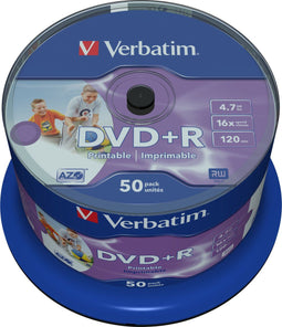 Verbatim 43512 - DVD+R - 4,7 GB 16x Bedrukbaar - (50 stuks)