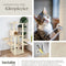 tectake® XXL Krabpaal - Krabmeubel met Huisje Hangmat Speelgoed - 165 cm Beige