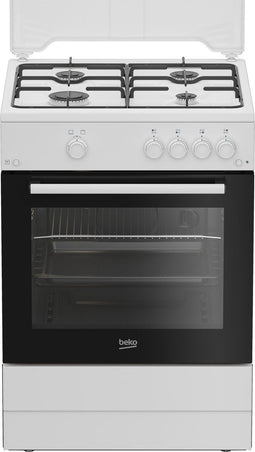 Beko FBG62010DW - Vrijstaand fornuis - Gaskookplaat 4 branders - Wit