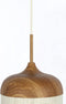 Light & Living Dania - Hanglamp - Ø27,5x52cm - Beige katoenen lampenkap - Naturel houtprint