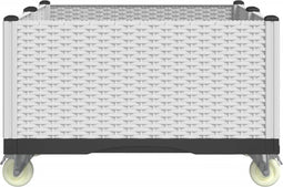 vidaXL - Plantenbak - met - wielen - 100x80x54 - cm - polypropeen - wit