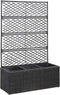 vidaXL - Latwerkplantenbak - verhoogd - met - potten - 83x30x130 - cm - rattan - bruin