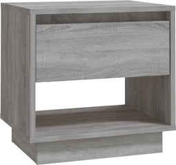 vidaXL - Nachtkastje - 45x34x44 - cm - bewerkt - hout - grijs - sonoma - eikenkleurig