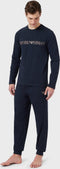 Emporio Armani Megalogo - Heren Pyjama - Katoen en elastaan - Blauw - Maat L