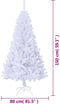 vidaXL - Kunstkerstboom - met - dikke - takken - 150 - cm - PVC - wit