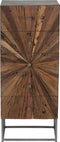 J-Line kast Shanil 5 laden - hout/ijzer - naturel/grijs