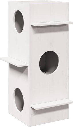 vidaXL - Kattenhuis - 43x43x90 - cm - massief - grenenhout - wit