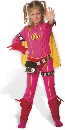 Mega Mindy - Verkleedpak 6-8 jaar met cape - Roze (maat 128)