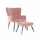Leunstoel DKD Home Decor S3023869 Zwart Roze Metaal Plastic Fluweel Modern 70 x 60 x 84 cm