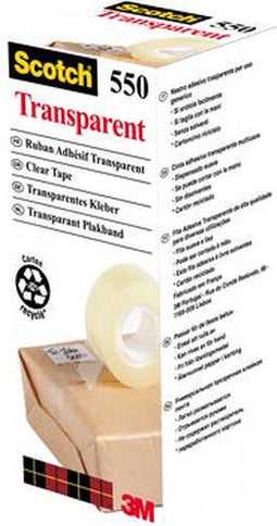 Plakband 3m scotch 550 12mmx33m tr | Omdoos a 12 stuk | 12 stuks