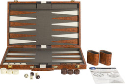 Buffalo BK1215M - Backgammon set - Kunstleren koffer met dobbelstenen - Bruin