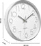 Tyme Wandklok - 40 cm - Modern - Stil Uurwerk - Wit Zilver