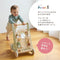 PolarB Houten Loopwagen - Baby Walker met speelfunctie - Opbergruimte - Groen (12+ mnd)