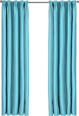 Larson - Luxe effen blackout gordijn - met haken - 1.5m x 2.5m - Turquoise