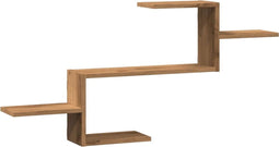 vidaXL - Wandschap - 104x15x49 - cm - bewerkt - hout - artisanaal - eikenkleurig