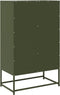 vidaXL - Hoge - kast - 68x39x111,5 - cm - staal - olijfgroen