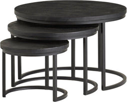 salontafel Enzo set van 3 - Zwart