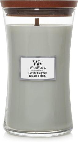 WoodWick Hourglass Large Geurkaars - Lavender & Cedar - 130 branduren