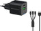 Conceptronic ALTHEA16B - Oplader - 33W - 1x USB type-A 1x USB type-C - Power Delivery 2.0 3.0 Quick Charge 3.0 - Zwart