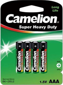 Camelion R03P-BP4G - Super Heavy Duty batterijen AAA - Zink Koolstof - 1,5 volt - 550 mAh (4 stuks)