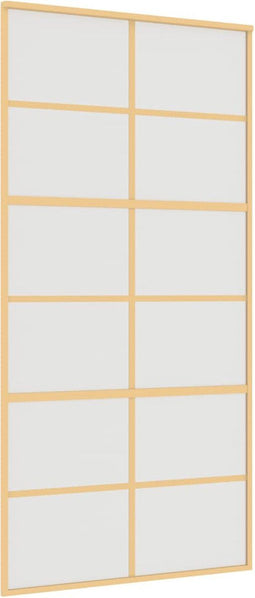 vidaXL - Schuifdeur - 102,5x205 - cm - mat - ESG-glas - en - aluminium - goudkleurig
