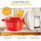 KRUSTENZAUBER Potbrood bakken - Gietijzeren broodbakpan 26 cm met deksel - Inclusief gistingsmand - Licht Rood