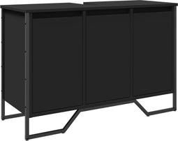 vidaXL - Wastafelkast - 91x35x60 - cm - bewerkt - hout - zwart