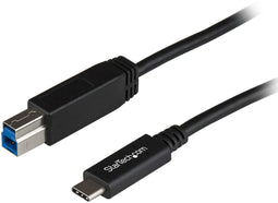 Startech.com USB-C naar USB-B Kabel - M/M - 1m - USB 3.1 (10Gbps) Zwart