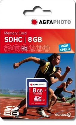 AgfaPhoto SDHC Class 10 - Geheugenkaart 8GB - Max. leessnelheid 90 MB/s - Max. schrijfsnelheid 20 MB/s