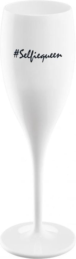 KOZIOL Cheers No. 1 #Selfiequeen - Champagneglas 100ml cotton white - set van 6