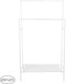 Ceruzo Kledingrek - Dubbele Stang - 80x43x147 - Wit - Non-Woven Plank