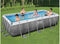 Bestway Power Steel - Opzetzwembad inclusief filterpomp en zwembadtrap - 404 x 201 x 100 cm - Rattanprint - Rechthoekig