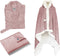 Linnick Flanel Fleece Deken + Hoodie met Capuchon Croco - rosé - 140x200cm - 130x180cm - Plaid