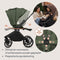 Lionelo Mika Plus - Kinderwagen - All-Terrain Wielen - Lichtgewicht - Verstelbare Zitting - XXL Kap UPF 50+ - Groen