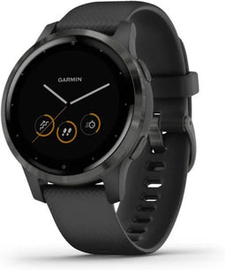 Garmin Vivoactive 4s 40 mm zwart met een zwarte siliconen polsband