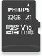 Philips FM32MP45B - Micro SDHC kaart 32GB - Class 10 - UHS-I U1 - Max. leessnelheid 80MB/s (1 stuk)