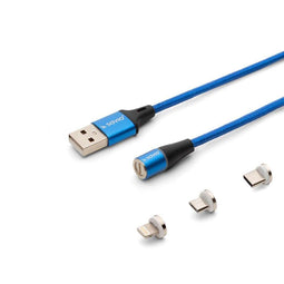 Savio CL-157 USB-kabel 2 m USB 2.0 USB C Micro USB A/Lightning Blauw