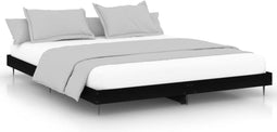 vidaXL - Bedframe - zonder - matras - 180x200 - cm - spaanplaat - zwart